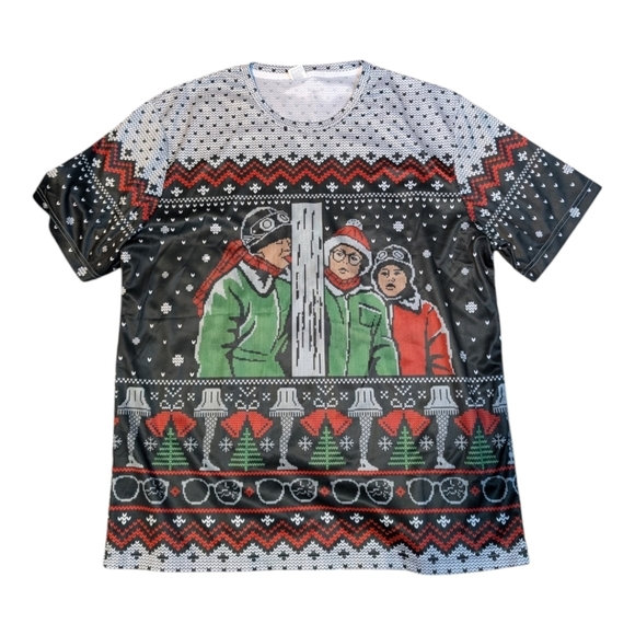 Amazon Tops - A Christmas Story Short Sleeve Colorblock Holiday Shirt featuring Ralphie SZ XL